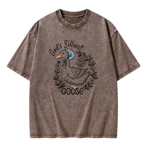 GC-WTSA2071 God‘s Silliest Goose Christian Washed T-Shirt