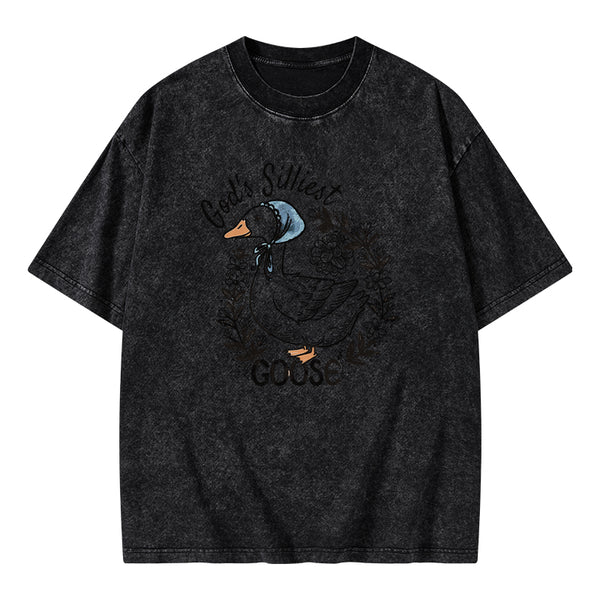 GC-WTSA2071 God‘s Silliest Goose Christian Washed T-Shirt