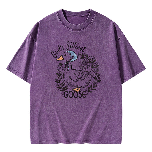 GC-WTSA2071 God‘s Silliest Goose Christian Washed T-Shirt