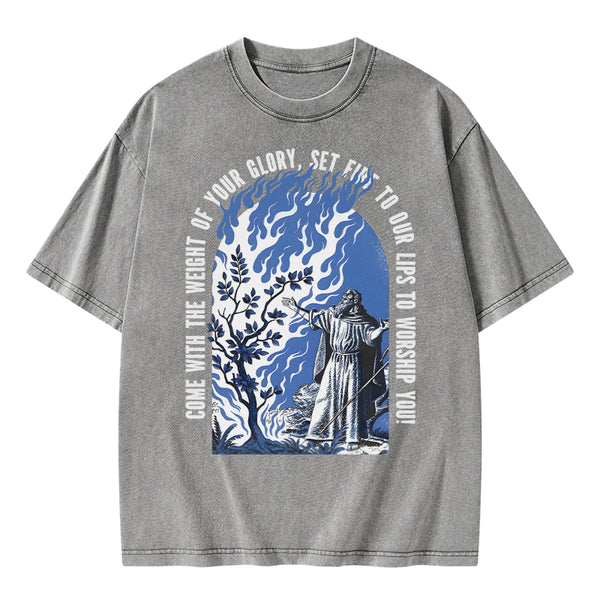 GC-WTSA2074 Come With The Weight Of Your Glory Christian Washed T-Shirt
