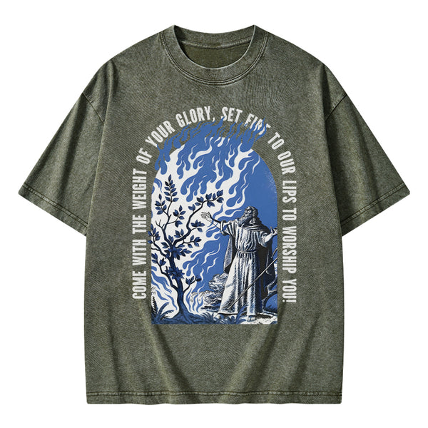 GC-WTSA2074 Come With The Weight Of Your Glory Christian Washed T-Shirt