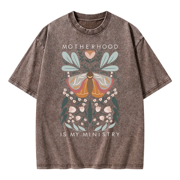 GC-WTSA2091 Motherhood Is My Ministry Christian Washed T-Shirt