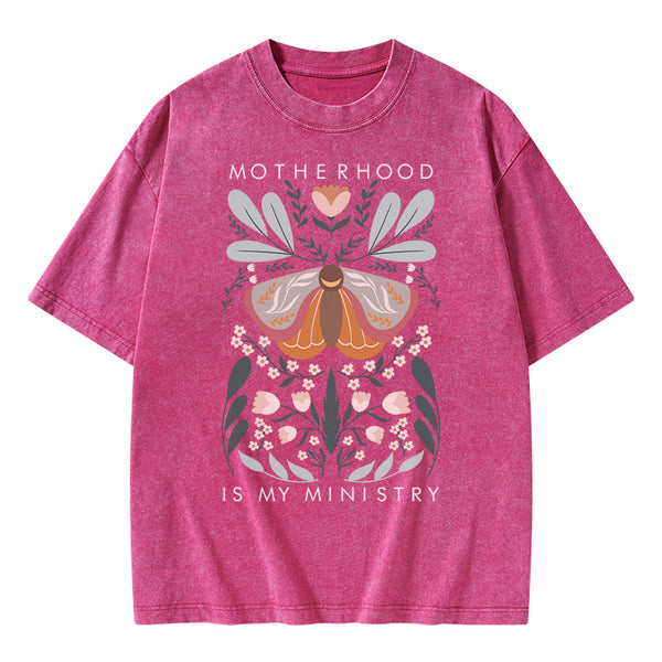 GC-WTSA2091 Motherhood Is My Ministry Christian Washed T-Shirt
