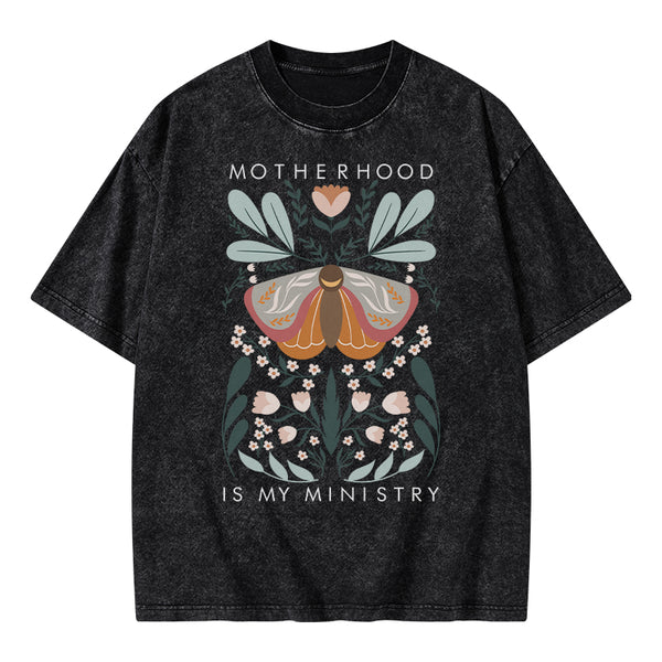 GC-WTSA2091 Motherhood Is My Ministry Christian Washed T-Shirt