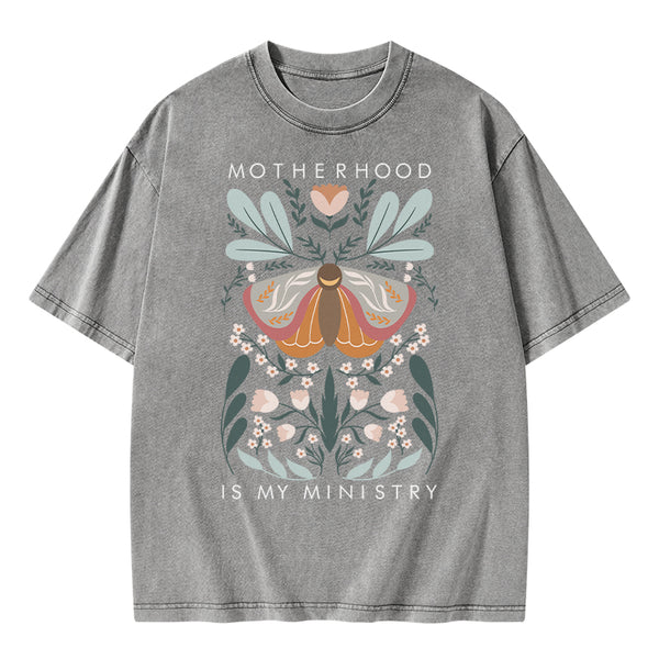 GC-WTSA2091 Motherhood Is My Ministry Christian Washed T-Shirt