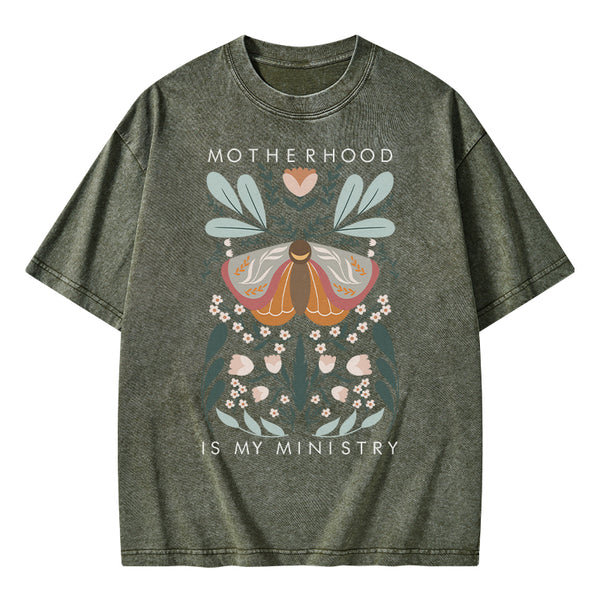 GC-WTSA2091 Motherhood Is My Ministry Christian Washed T-Shirt