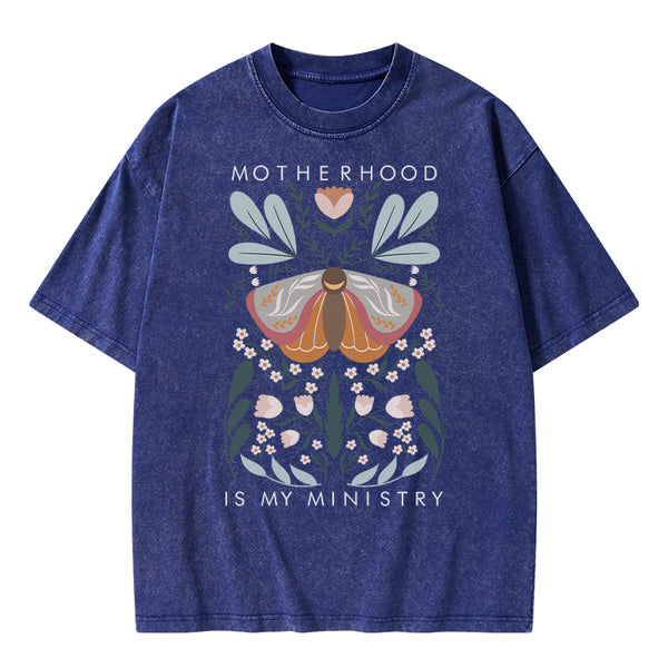 GC-WTSA2091 Motherhood Is My Ministry Christian Washed T-Shirt