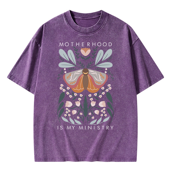 GC-WTSA2091 Motherhood Is My Ministry Christian Washed T-Shirt