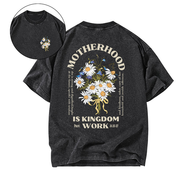 GC-WTSA2092 Motherhood Is Kingdom Christian Washed T-Shirt