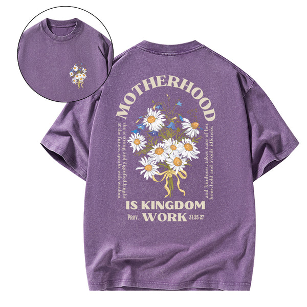 GC-WTSA2092 Motherhood Is Kingdom Christian Washed T-Shirt