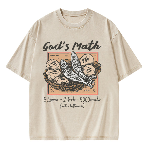 GC-WTSA2224 God's Math Christian Washed T-Shirt
