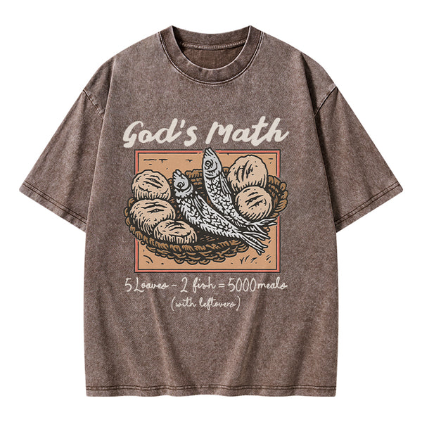 GC-WTSA2224 God's Math Christian Washed T-Shirt
