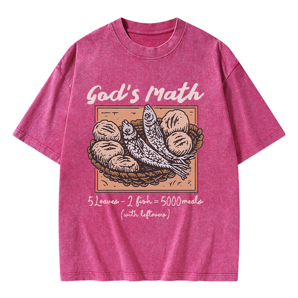 GC-WTSA2224 God's Math Christian Washed T-Shirt