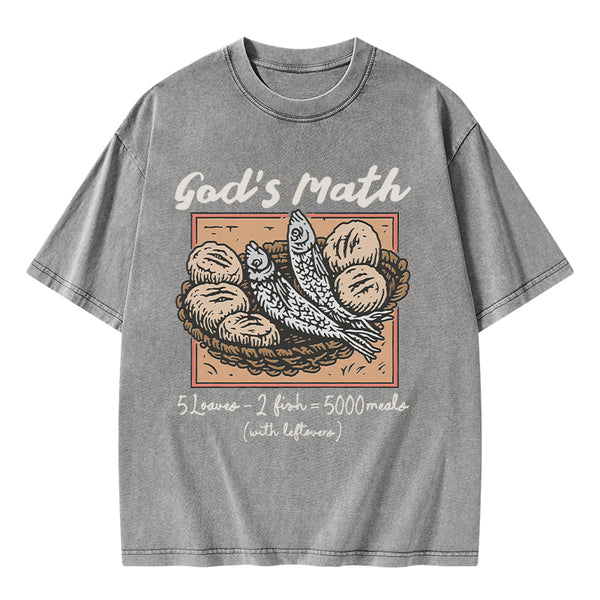 GC-WTSA2224 God's Math Christian Washed T-Shirt