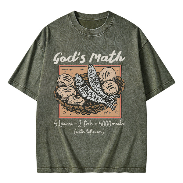 GC-WTSA2224 God's Math Christian Washed T-Shirt