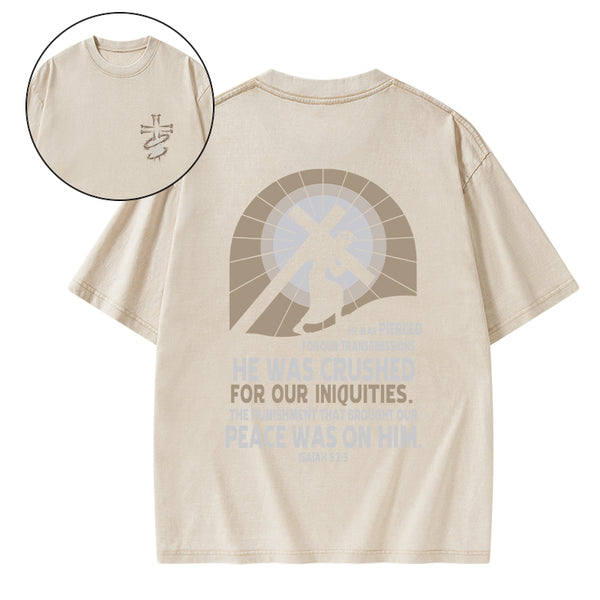 By His Wounds We Are Healed Christian Washed T-Shirt