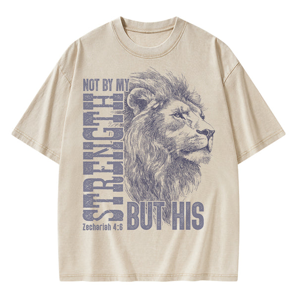 Not By My Strength But His Christian Washed T-Shirt
