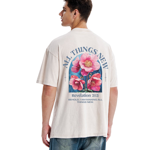 All Things New Behold Christian Washed T-Shirt
