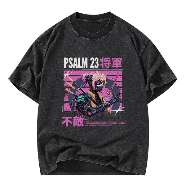 I Will Fear No Evil Christian Washed T-Shirt
