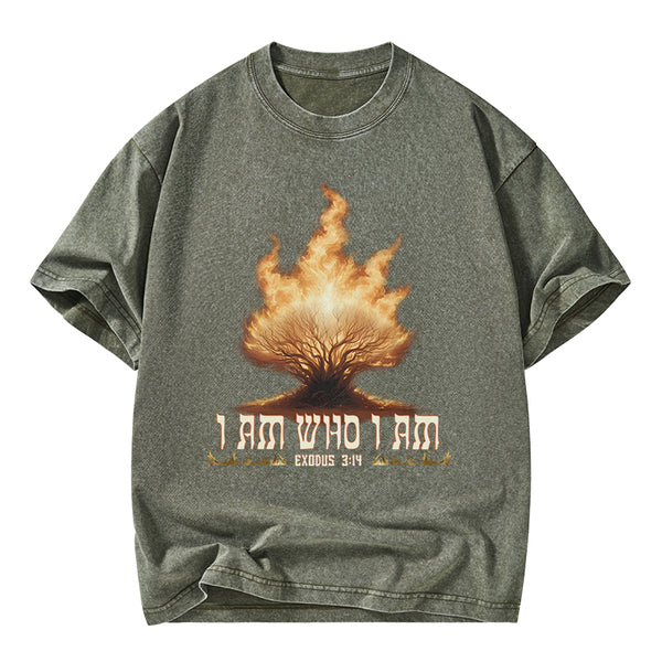 I Am Who I Am Christian Washed T-Shirt
