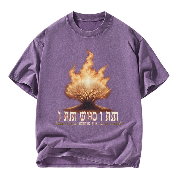 I Am Who I Am Christian Washed T-Shirt