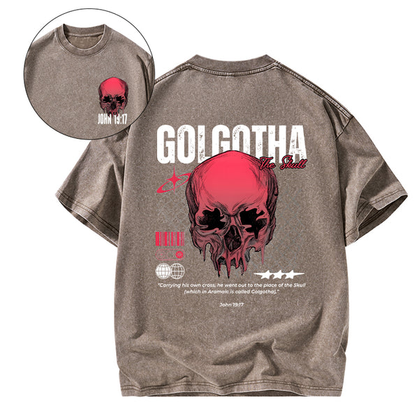 Carrying His Own Cross Christian Washed T-Shirt