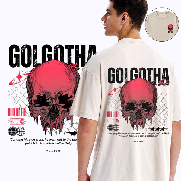 Carrying His Own Cross Christian Washed T-Shirt