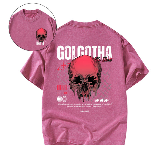 Carrying His Own Cross Christian Washed T-Shirt