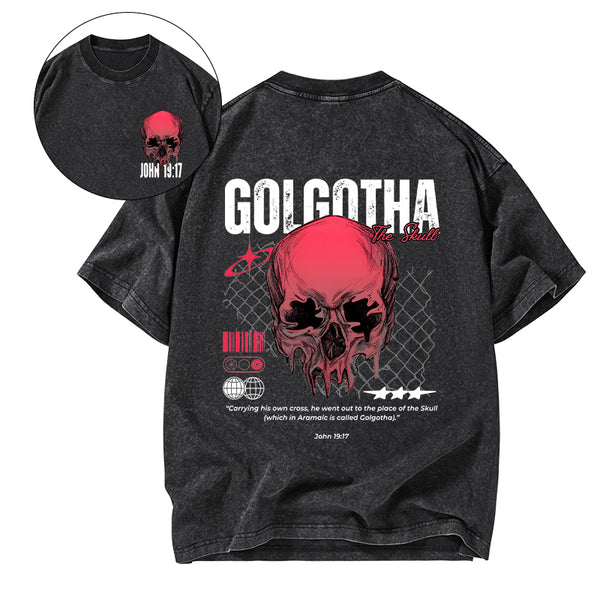 Carrying His Own Cross Christian Washed T-Shirt