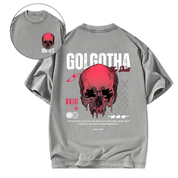 Carrying His Own Cross Christian Washed T-Shirt