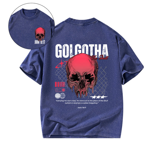 Carrying His Own Cross Christian Washed T-Shirt