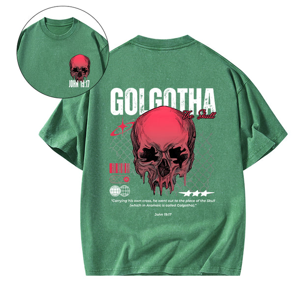 Carrying His Own Cross Christian Washed T-Shirt