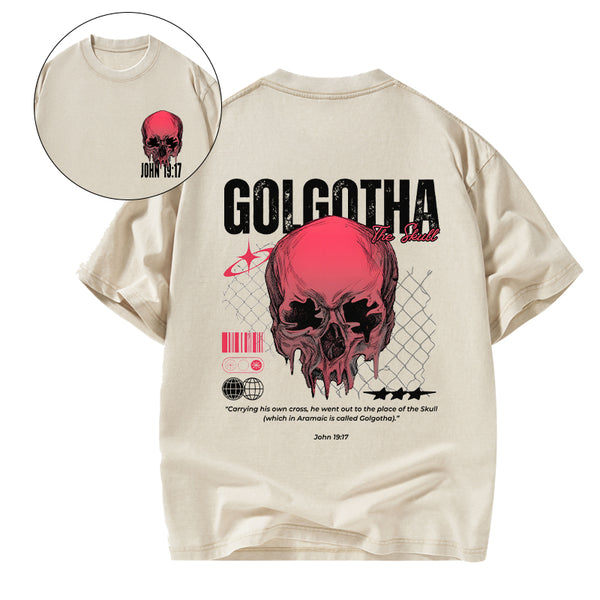 Carrying His Own Cross Christian Washed T-Shirt