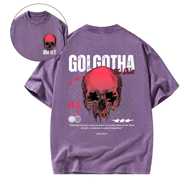 Carrying His Own Cross Christian Washed T-Shirt