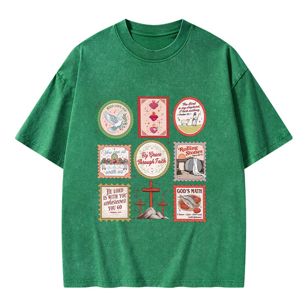 By Grace Through Faith Christian Washed T-Shirt