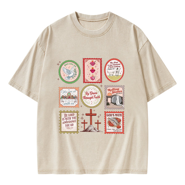 By Grace Through Faith Christian Washed T-Shirt