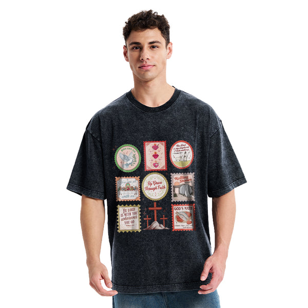 By Grace Through Faith Christian Washed T-Shirt