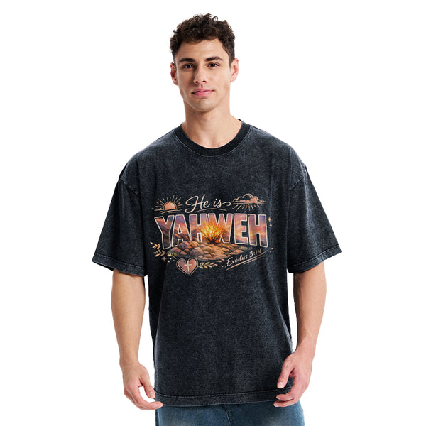 He Is Yahweh Christian Washed T-Shirt