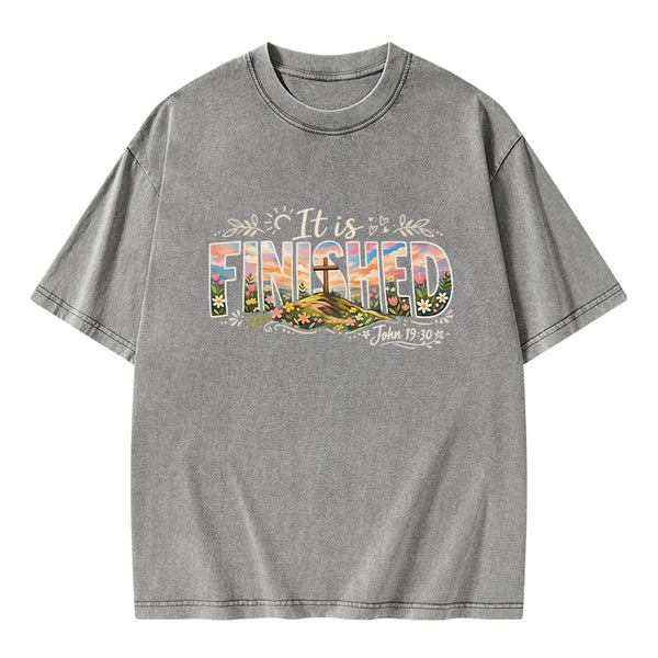 It Is Finished Christian Washed T-Shirt