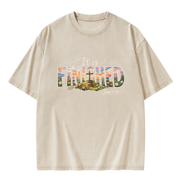 It Is Finished Christian Washed T-Shirt