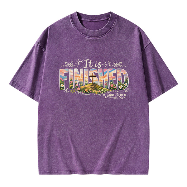 It Is Finished Christian Washed T-Shirt