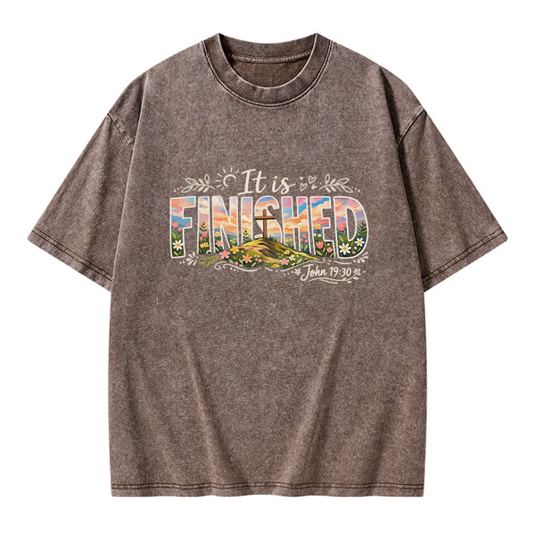 It Is Finished Christian Washed T-Shirt