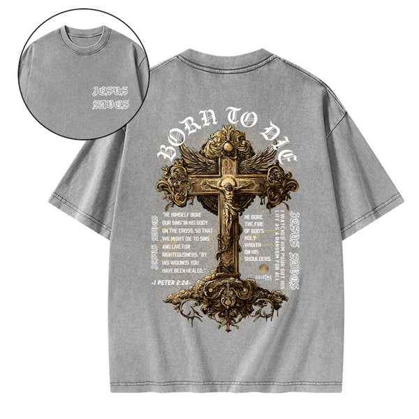 Jesus Saves Christian Washed T-Shirt