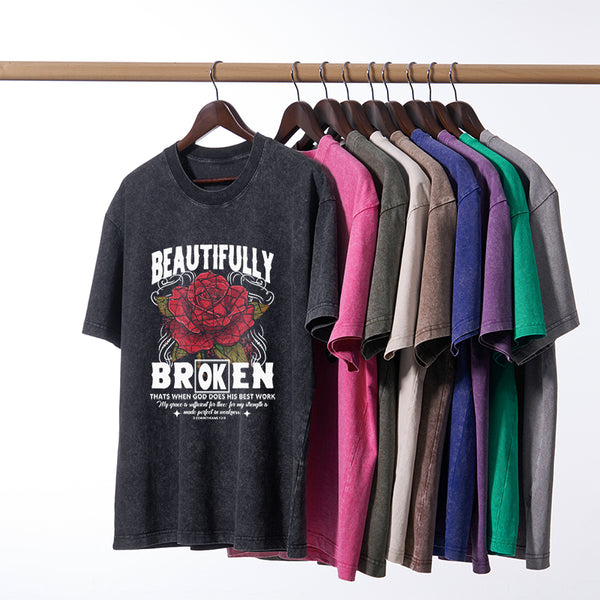 GC-WTSANEW2694 Beautifully Broken Christian Washed T-Shirt