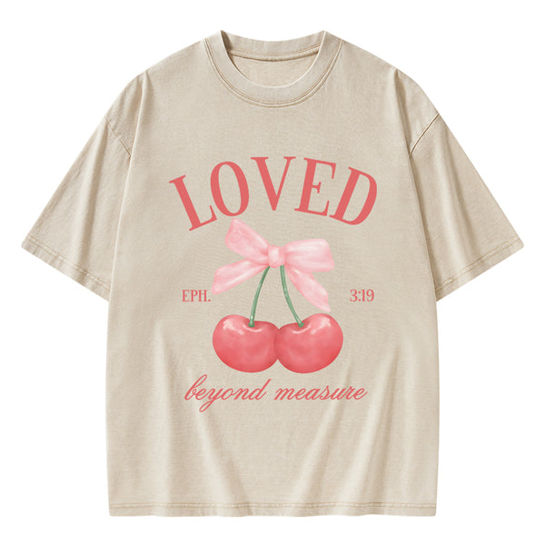 Loved Beyoud Measure Christian Washed T-Shirt