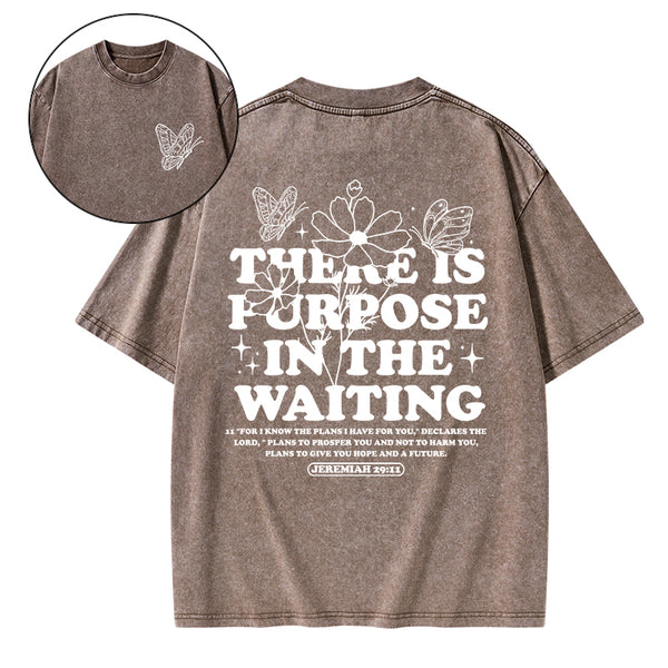 There Is Purpose In Waiting Christian Washed T-Shirt