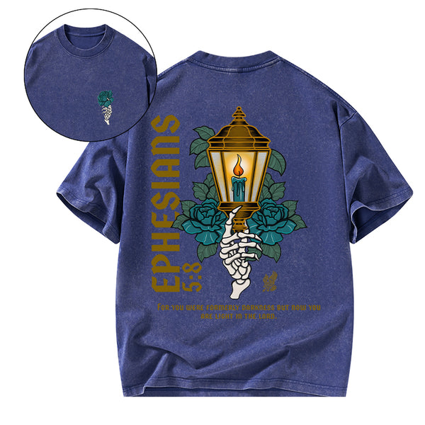 GC-WTSCJX0042 For You Were Formerly Darkness Christian Washed T-Shirt