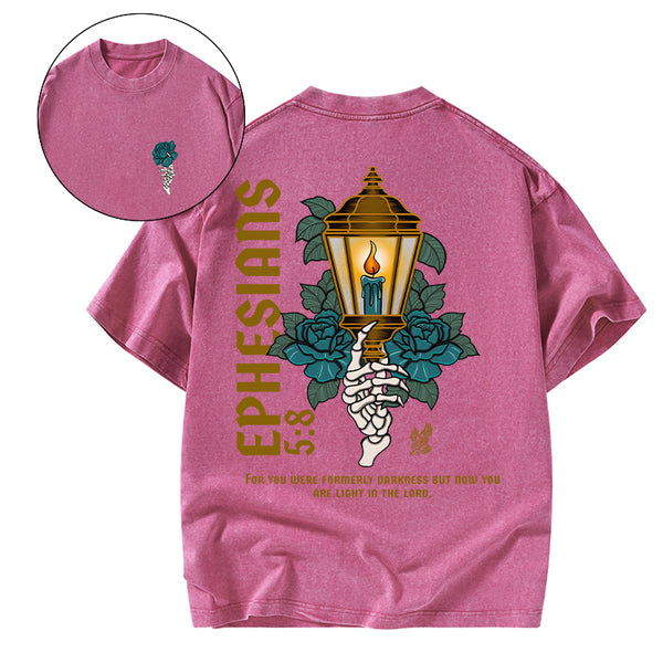 GC-WTSCJX0042 For You Were Formerly Darkness Christian Washed T-Shirt