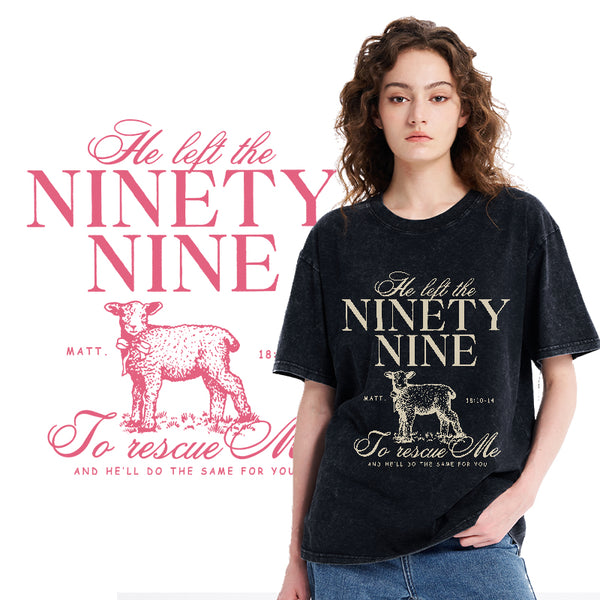 He Left The 99 To Rescues Me Christian Washed T-Shirt