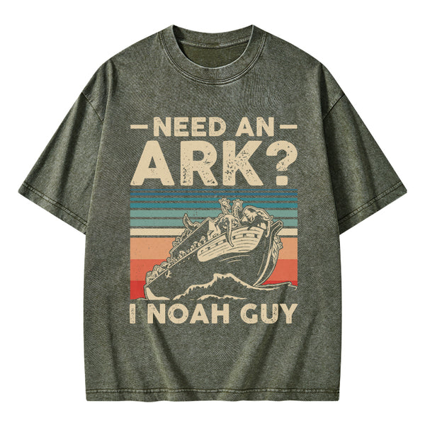 Need An Ark I Noah Guy Funny Vintage Washed Christian T-Shirt